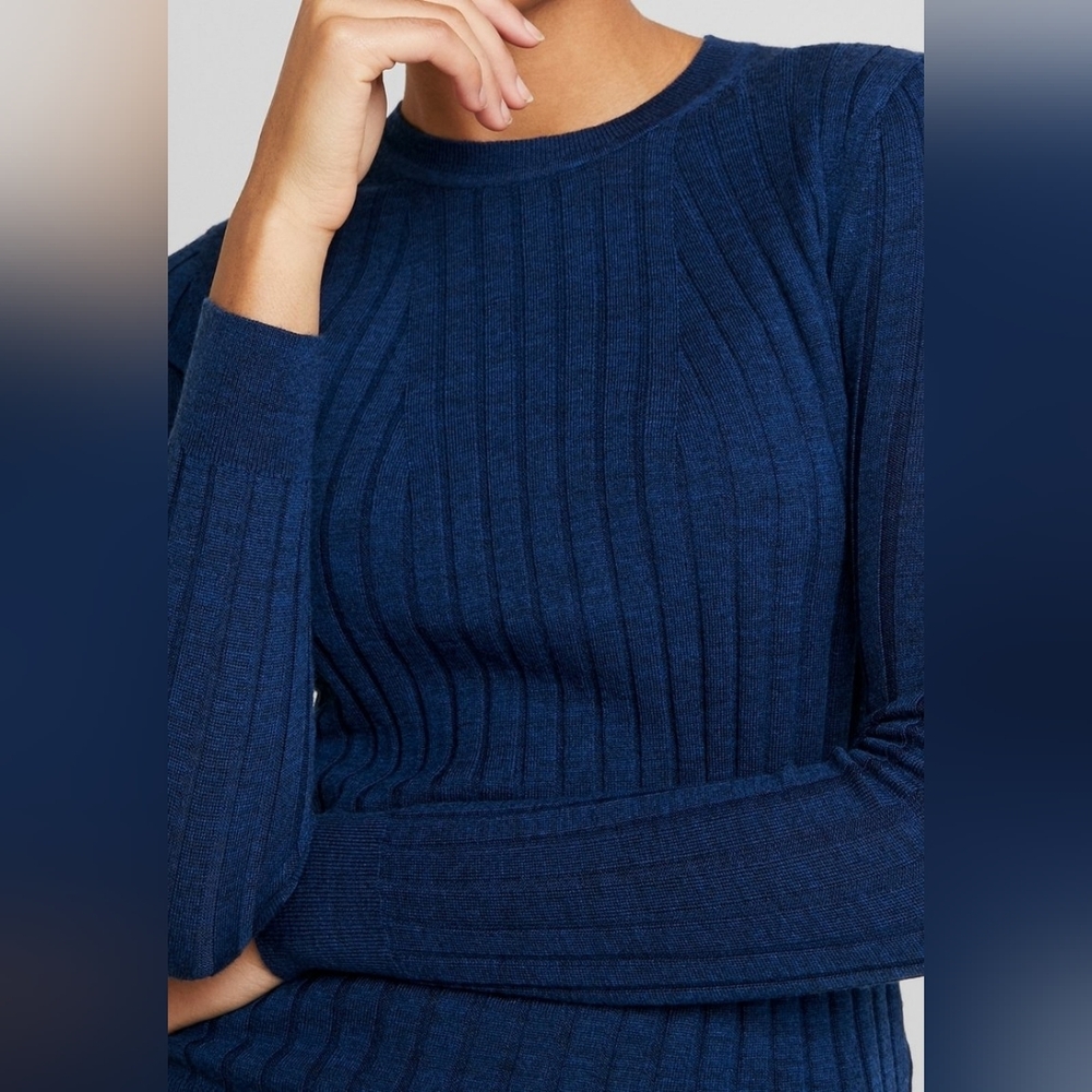 Banana Republic Merino Wool Ribbed Sweater (Teal) - Picture 5 of 5